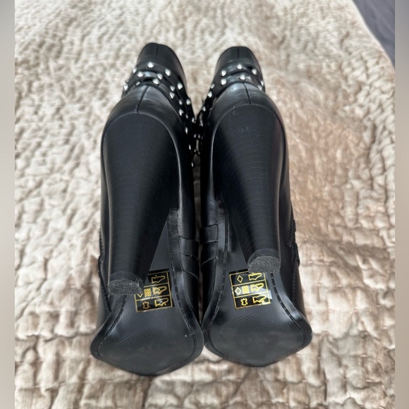 Aldo “Kedaella” Black Leather Studded Strappy Boots Size 8.5 - Picture 4 of 8